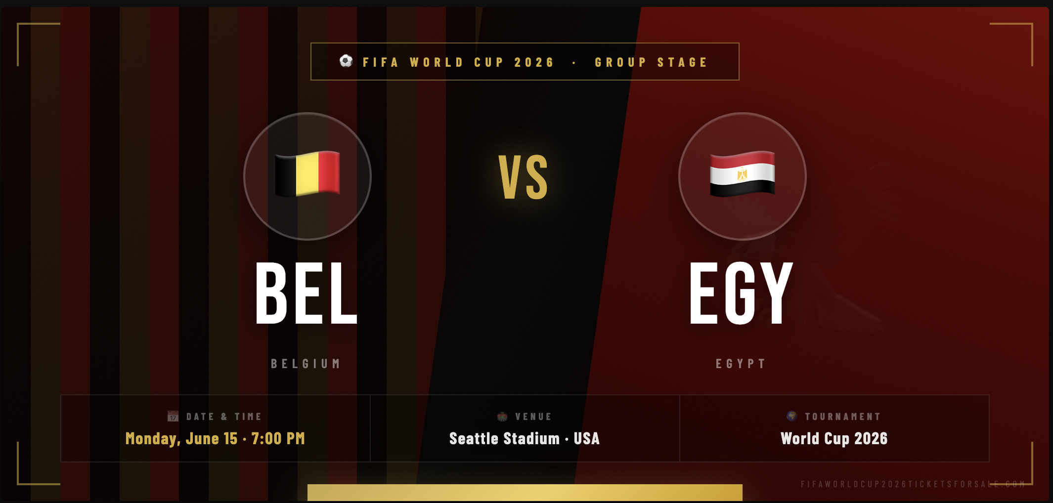 Belgium vs Egypt Tickets