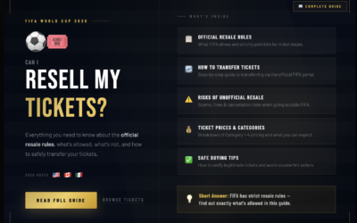 Can I Resell My FIFA World Cup 2026 Tickets? Complete Guide to FIFA World Cup Tickets 2026 ⚽🎟️