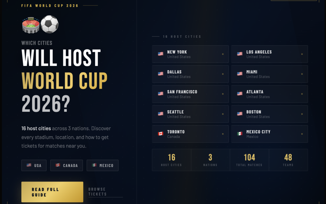 Which Cities Will Host World Cup 2026 Matches? ⚽🌎